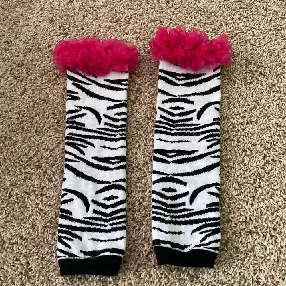 LITTLE GIRLS Zebra Style Leg Warmers
